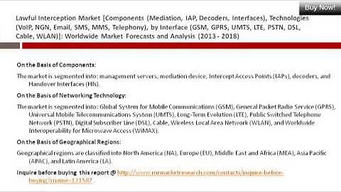 2018 Lawful Interception Market Insights