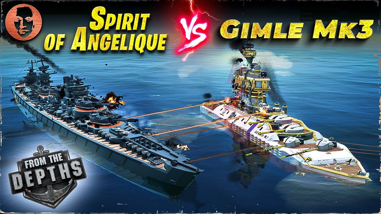 Gimle Mk3 VS. Spirit of Angelique  - From the Depths Battleship Battle