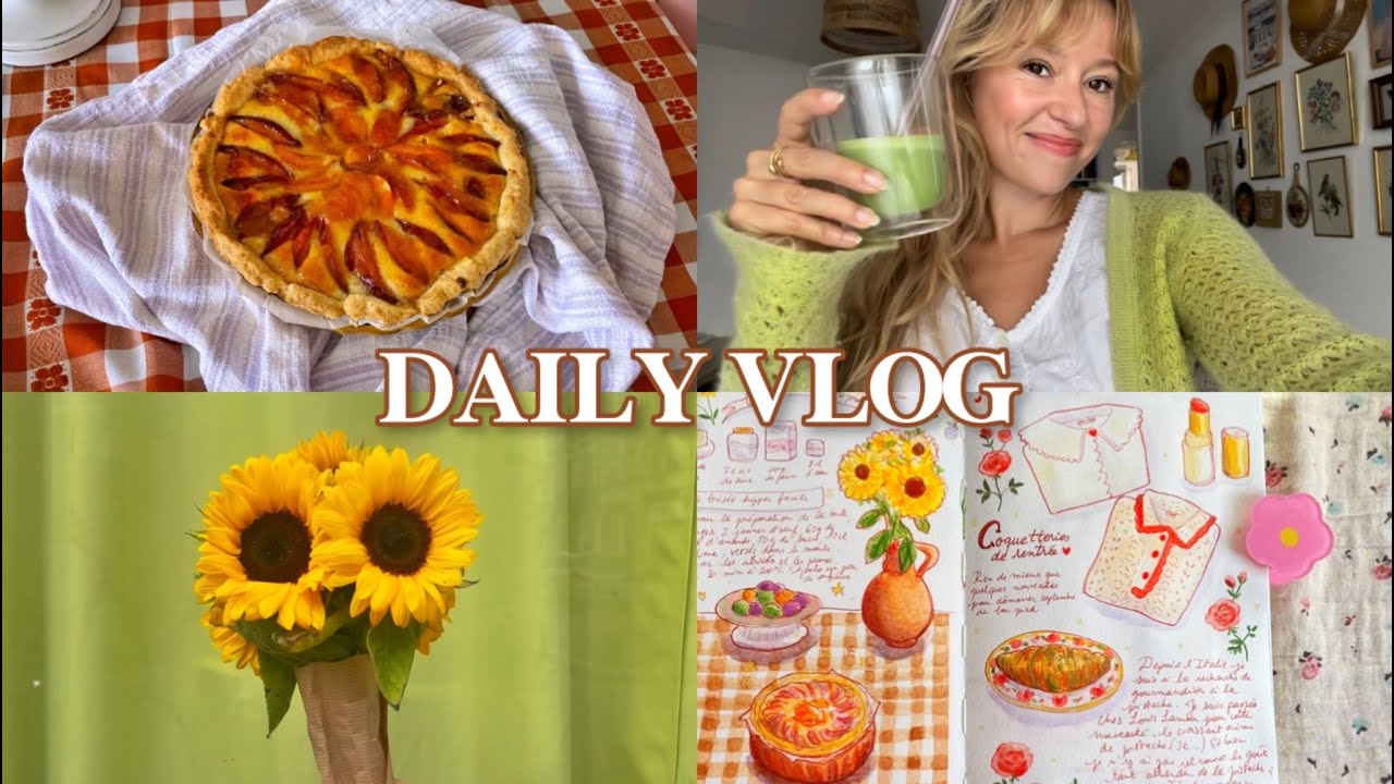 🌻 Septembre en douceur : tarte aux prunes, recette illustrée, journaling