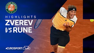 Alexander Zverev vs Holger Rune | Round 4 | French Open 2024 Highlights 🇫🇷