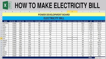 HOW TO CREATE ELECTRICITY BILL SHEET IN MS EXCEL IN URDU