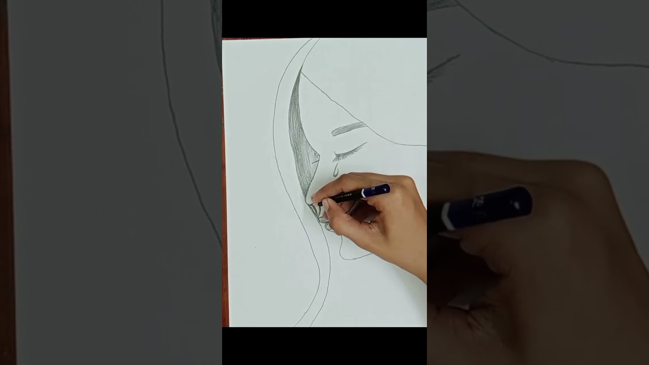 How to draw a sad girl crying step by step|| Cute drawing easy step by step girl