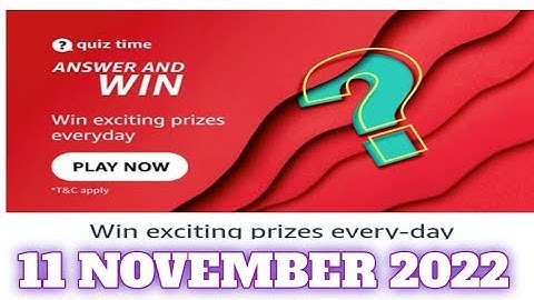 Amazon Funzone Quiz Answers Today|11 November 2022 | Daily Quiz Time