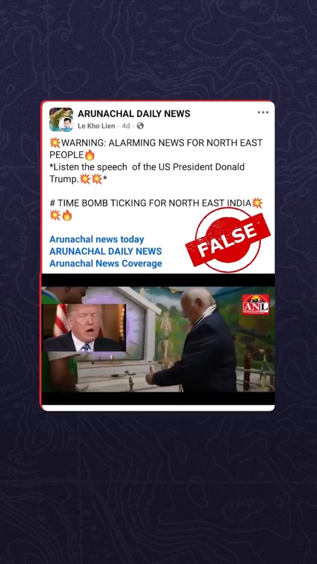 Fact Check | Deepfake: Video Of Trump Accusing RSS Of Inciting Riots In Arunachal Pradesh