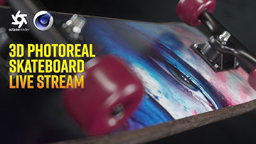 3D Skateboard Modeling Live | C4D, Octane