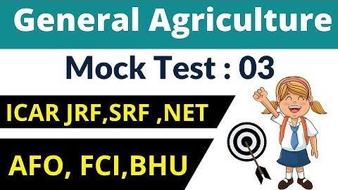 General Agri mock test .03 for ICAR JRF, SRF , AFO ,BHU||   @Agribuddy