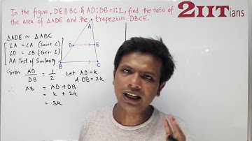 SIMILARITY Exercise 13.3 Q6 Class X ICSE | DE || BC. If DE = 6 cm, BC = 9 cm and area of ∆ADE= 28 sq