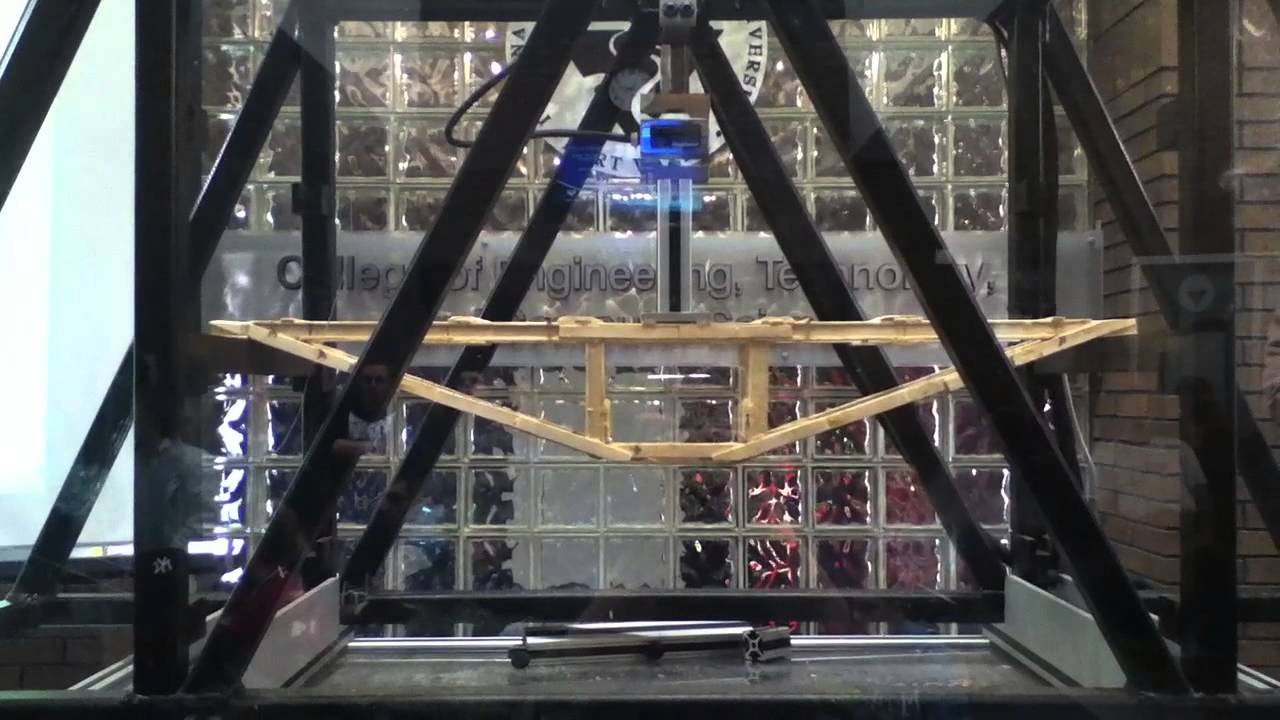 popsicle stick bridge holds 1,016 lbs! - youtube