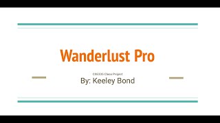 CSE335 Class project: Wanderlust Pro