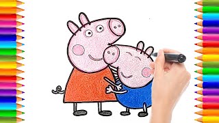 Peppa Y George - Peppa Pig Dibujo Para Dibujar Y Colorear Dibujos Para Niños