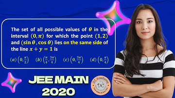 JEE Main 2020 : The set of all possible values of 𝜽 in the interval (𝟎,𝝅) for which  the point (𝟏,𝟐)