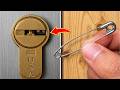 Did you lose your key? A quick emergency door-opening trick using a safety pin.