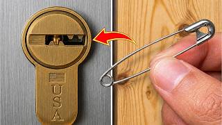 Did you lose your key? A quick emergency door-opening trick using a safety pin.