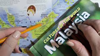 ASMR ~ Malaysia History & Geography ~ Soft Spoken Map Pointing Page Turning screenshot 2