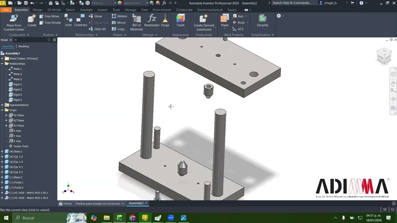 Diseño mecánico de Ensambles (Inventor)