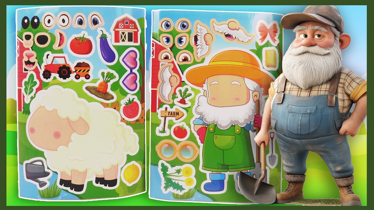 Animaux de la Ferme Crée ton Personnage | Activités pour Enfants Autocollants