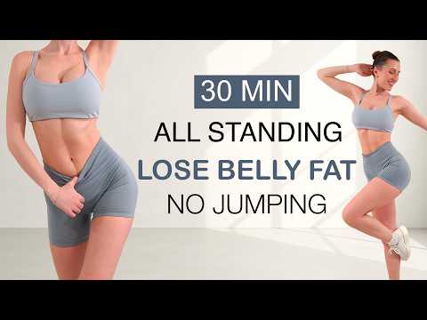 30 Min ALL STANDING CARDIO ABS Workout | Lose Belly Fat, No Jumping, No Repeat thumbnail