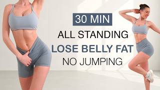 30 Min ALL STANDING CARDIO ABS Workout | Lose Belly Fat, No Jumping, No Repeat