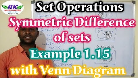 TN 9th Maths|Set Language|Set Operations|Symmetric Difference of sets|Example 1.15|in tamil