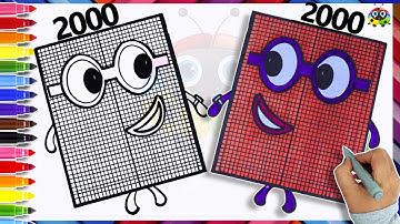 How To Draw NUMBERBLOCK 2000 & Coloring For Kids | Learn To Draw Numberblock 2000 Easy At ArtStart