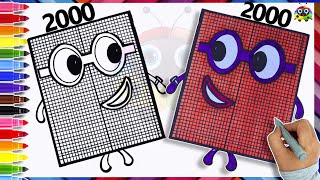 How To Draw Numberblock 2000 & Coloring For Kids Learn To Draw Numberblock 2000 Easy At Artstart