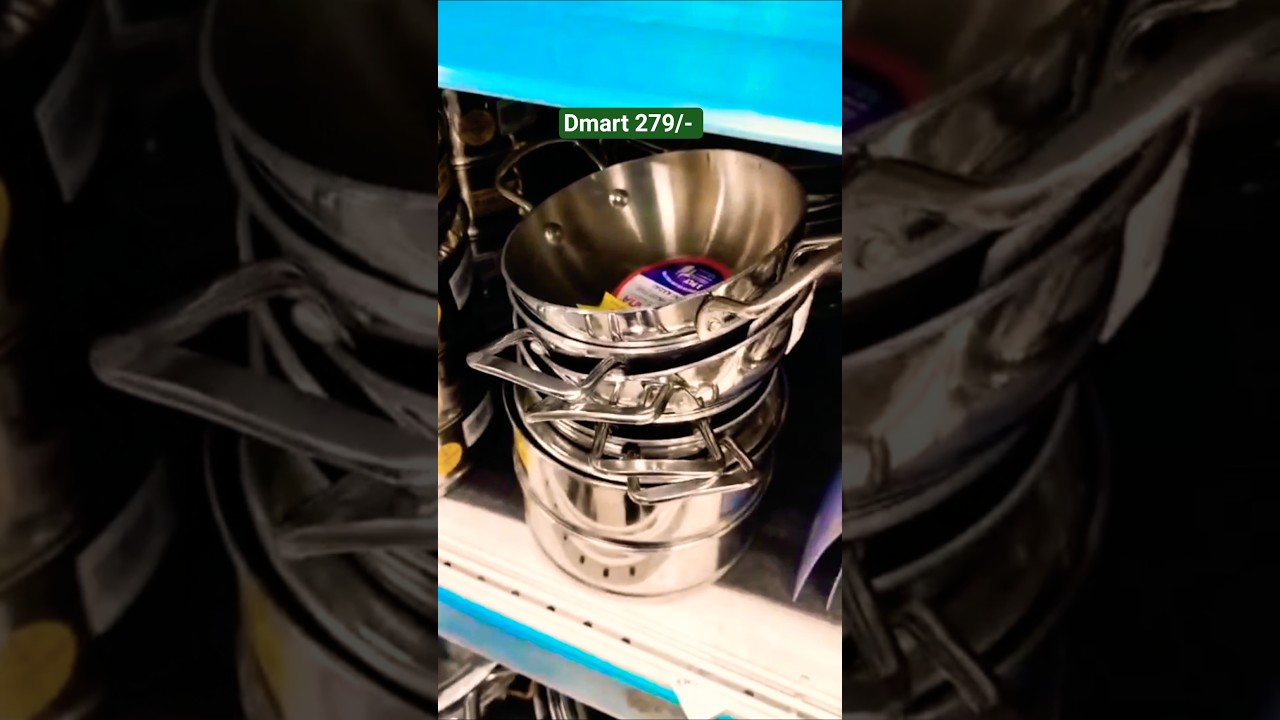 Dmart | Скидка 50% | Набор посуды из нержавеющей стали | Стальная кастрюля, сковорода | 