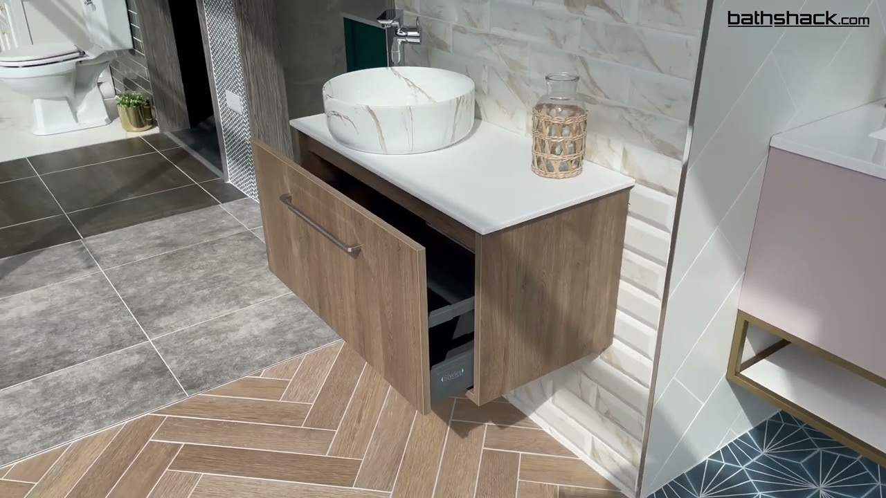 Josef Martin Urbano 800mm Wall Mounted Space Saver Vanity Unit & Solaris Worktop