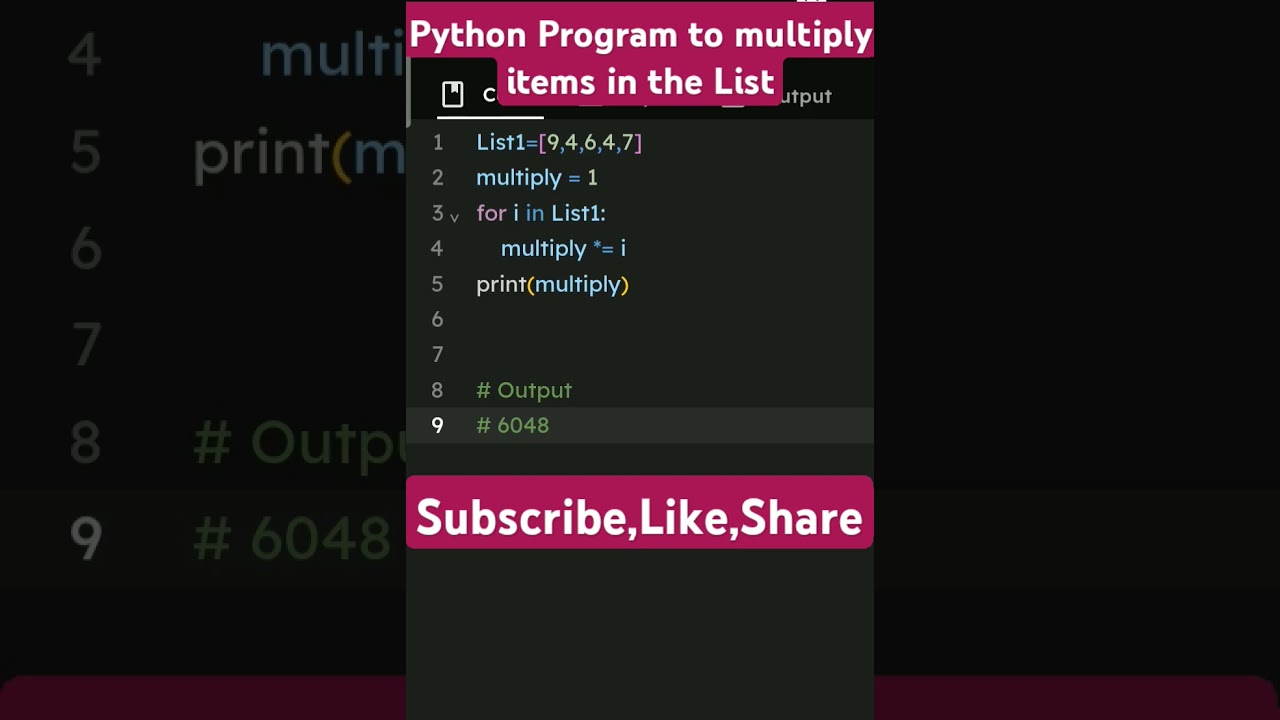 Python Program to multiply all the items in the list 