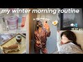 my WINTER morning routine🌨️🍳|روتيني الصباحي في الشتاء (in my days OFF)🌧️💘💤 image