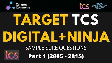 TCS DIGITAL NINJA - Aptitude Sample Sure Questions with Answers | Part 1 | 2805 - 2815 | By MJ