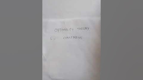 constraints in the optimality theory