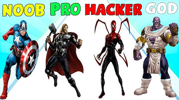 NOOB vs PRO vs HACKER vs GOD in Heroes Assemble