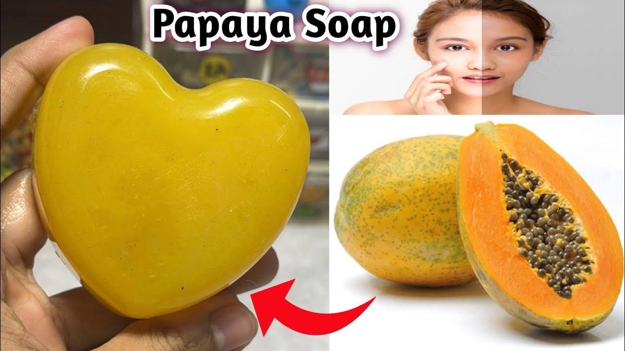 Домашнее мыло из папайи | Отбеливающее и придающее сияние коже мыло из папайи | Как сделать мыло ...
