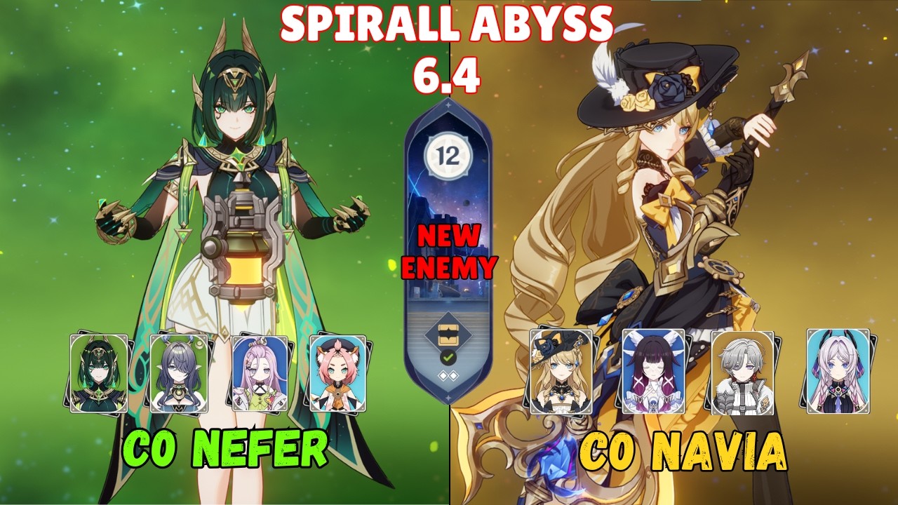 C0 Nefer Lunar Bloom & C0 Navia DESTROY Abyss 6.4! | Genshin Impact