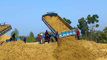 Today Low Quality river Sand Loading by Hand & Unloading By Digital hydraulic jack system Sonalika 4