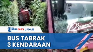 Terekam CCTV Kronologi Bus Kecelakaan Karambol di Jepara yang Tabrak 3 Kendaraan, 1 Orang Terpental