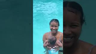 4 month old swims ???? shorts youtubeshorts newmom