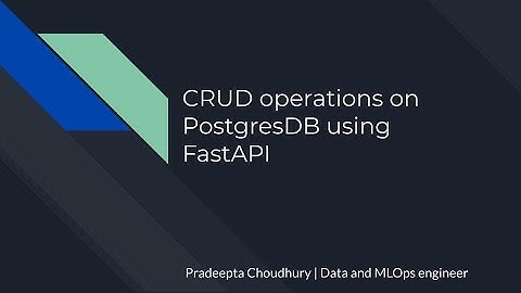 CRUD operations on PostgresDB using FastAPI