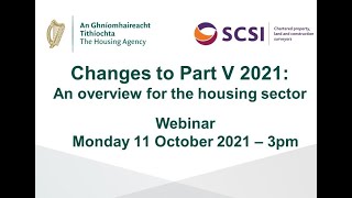Webinar: Changes to Part V 2021: An overview for the housing sector