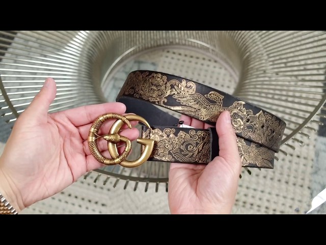 Gucci GG Marmont Men's Leather Belt w/Serpent: Overview & try-on