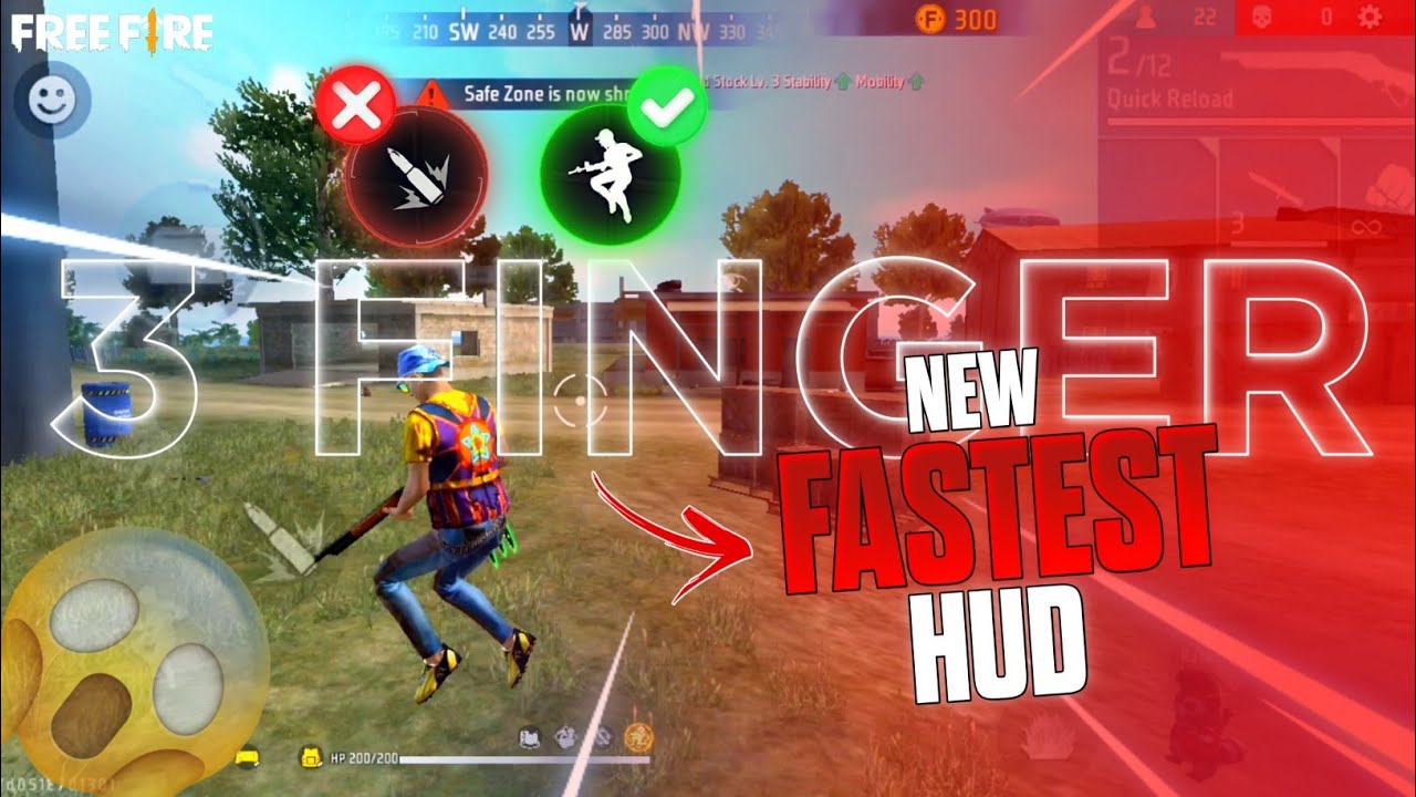 World's Best 3 Finger Custom HUD CODE 🥶⚙️| FREESTYLE CUSTOM HUD IN FREE ...