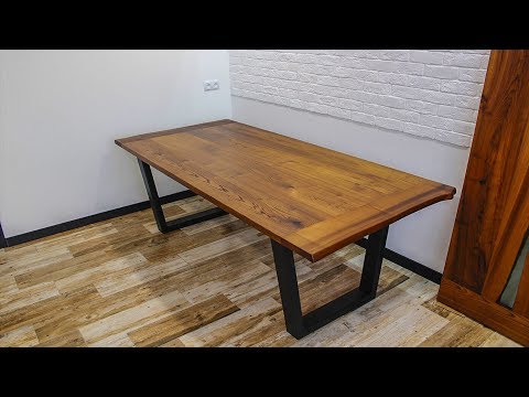 Большой стол из массива термообработанного вяза #23