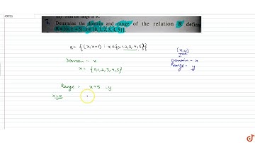 Determine the domain and range of the relation r defined as R={(x,x+5): x`in`{0,1,2,3,4,5}}`