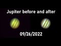 Jupiter before and after