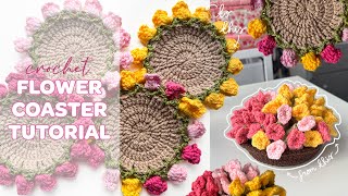 How to Crochet : Flower Coaster & Pot | Beginner Friendly Crochet tutorial