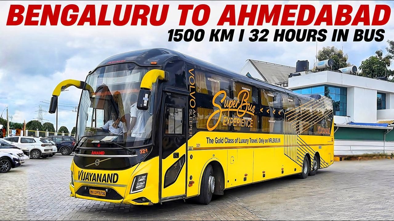 I travelled 1500 KM in a Volvo Sleeper Bus  Bengaluru to Ahmedabad in VRL Volvo | 32 Hours in Bus I 