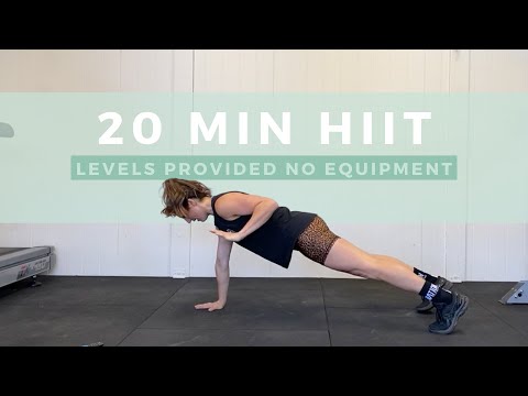 20 Min No Equipment HIIT Workout With Levels | Stacker | DediKate