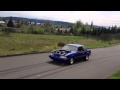 10 second drag racing fox body mustang doing a rolling burnout