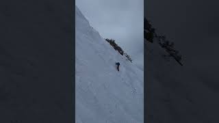 Kieran Climbs the Steepest Line out of Left Gully, Tuckerman Ravine, Mt. Washington, New Hampshire