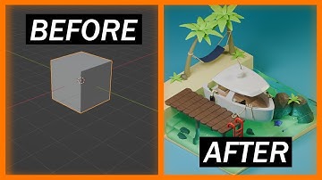 Blender Isometric Beach Tutorial - 3D Modeling Process